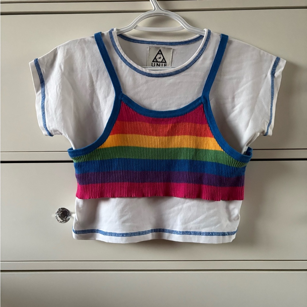UNIF Rainbow Striped Top